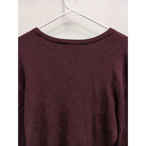 Lane Bryant Womens Peplum Sweater Size 18/20 Burgundy Bell Sleeve Pullover BOHO - Picture 10 of 10